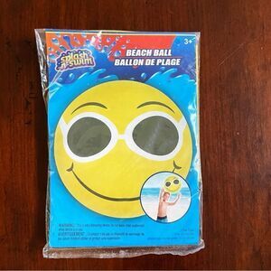 Splash n Swim Smiley Emoji Beach Ball NIB
